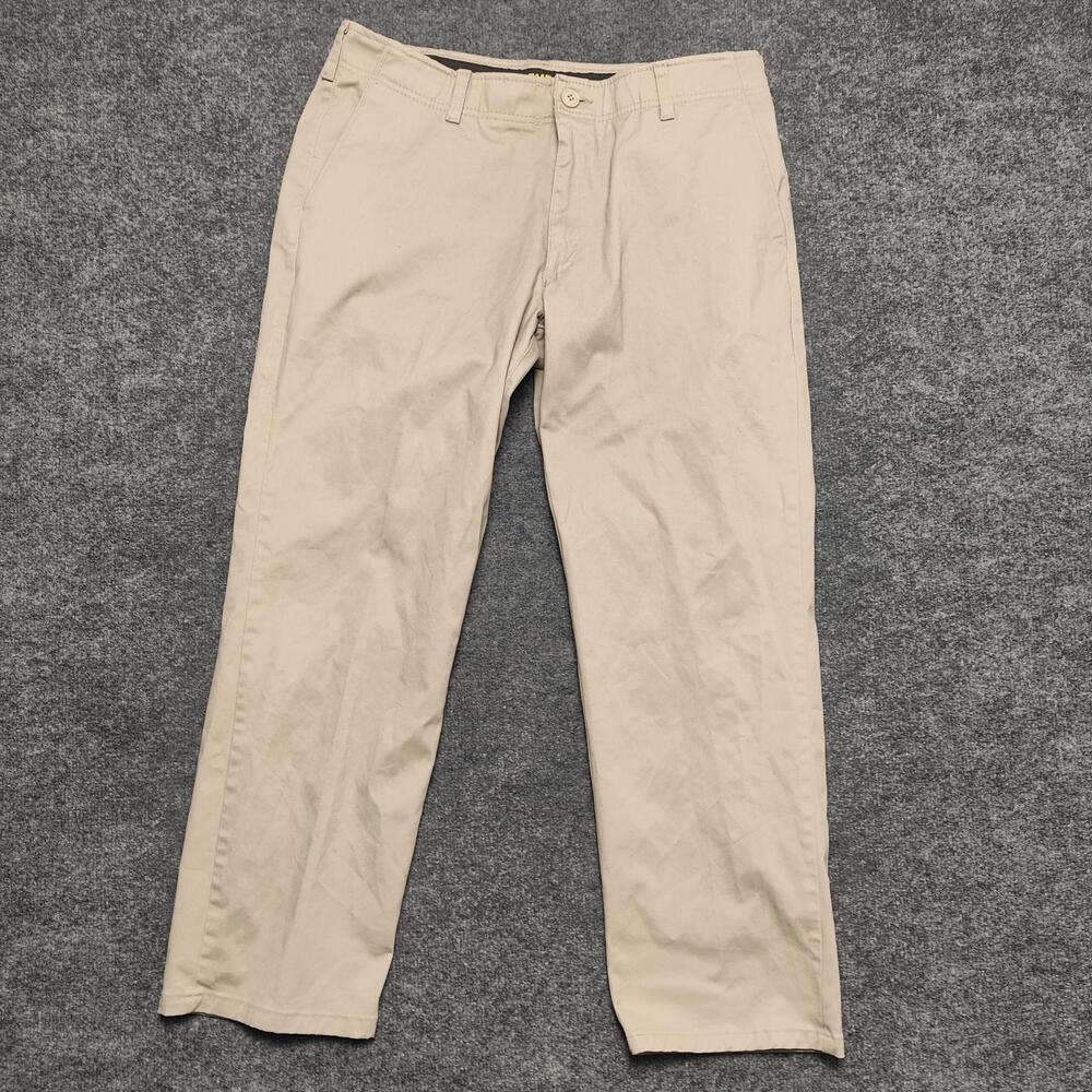 Lee Extreme Motion Pants Mens 36x29 Beige Stretch Chino Tapered Leg Casual